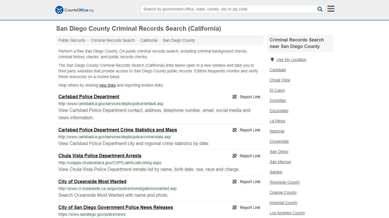 San Diego County Criminal Records Search (California)
